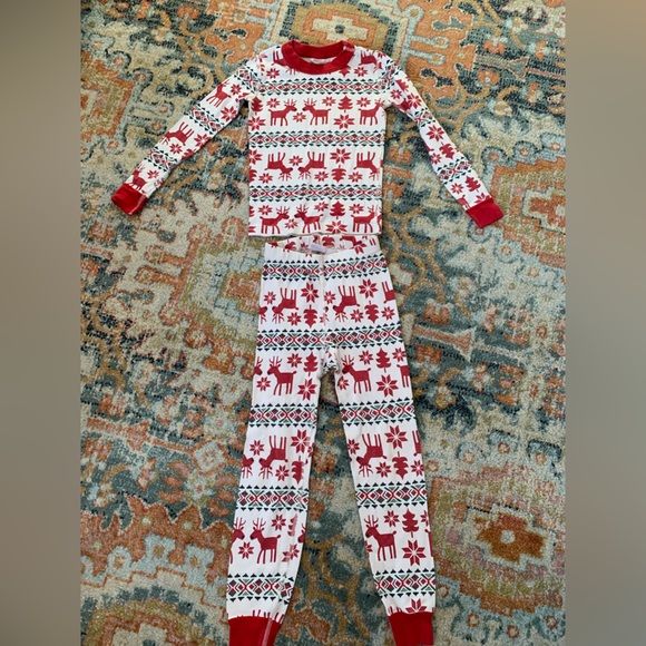 Hanna Andersson “Dear deer” holiday long john pajama set size 6-7 - Picture 3 of 3